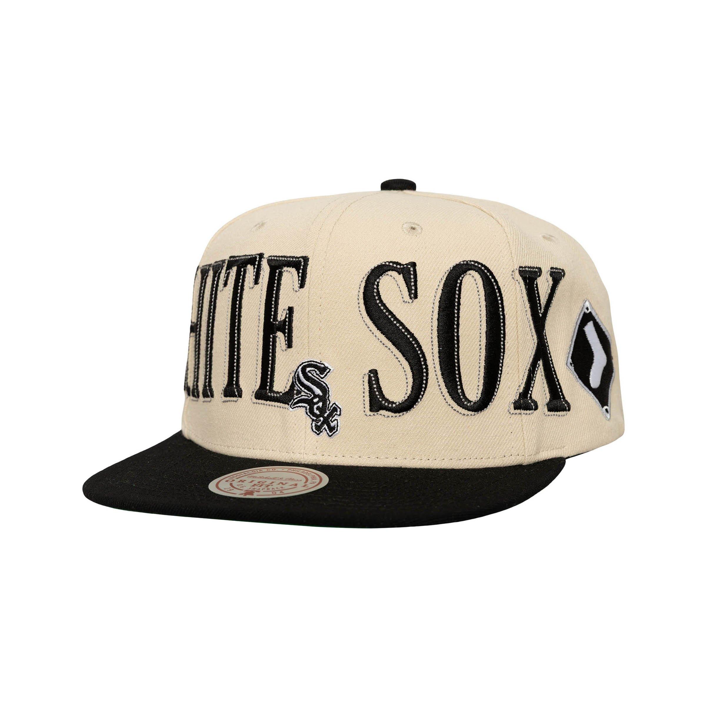 Mitchell & Ness Chicago White Sox Across Board Snapback Hat - Cream - CREAM